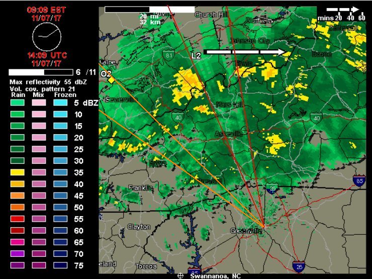 Radar shadows WNC, Asheville and Swannanoa